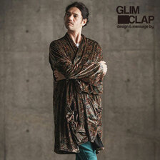GLIMCLAP Paisley pattern &times; solid color gown-ish coat 16-003-GLS-CE画像