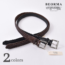 BEORMA LEATHER COMPANY 34mm HERRINBONE PLAITED BELT P0009画像