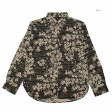 衣櫻 Lot. SA-1593 二重織ジャガードガーゼ素材 長袖レギュラーカラーシャツ - 夜桜 - SA1593画像