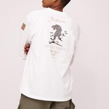 AVIREX LONG SLEEVE SUKA EMBROIDERY T-SHIRT 7834130009画像