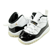 NIKE JORDAN 11 RETRO(TD) white/metallic gold-black 378040-170画像