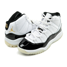 NIKE JORDAN 11 RETRO(PS) white/metallic gold-black 378039-170画像