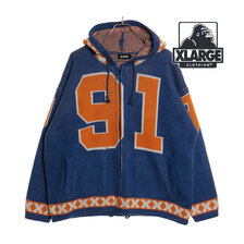 X-LARGE ZIP UP HOODED KNIT 101241021014画像