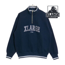 X-LARGE STRIPED RIB HALF ZIP SWEATSHIRT 101241012008画像