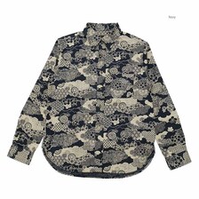 衣櫻 Lot. SA-1595 ムラ糸クロス素材 長袖レギュラーカラーシャツ - 雲取 - SA1595画像