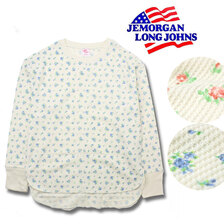 J.E.MORGAN 花柄 切り替え ワッフル ロングカットソー JD071-59S画像