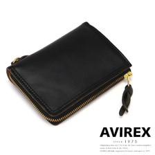 AVIREX HORWEEN LEATHER L-SHAPED ZIPPER WALLET 7834970207画像