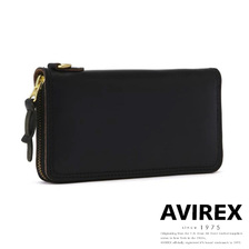 AVIREX HORWEEN LEATHER LONG ROUND ZIPPER WALLET 7834970209画像