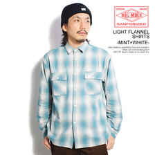 BIG MIKE Light Flannel Shirts - MINT&times;WHITE 102415004画像