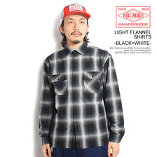 BIG MIKE Light Flannel Shirts - BLACK×WHITE 102415000画像