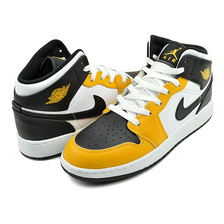 NIKE AIR JORDAN 1 MID (GS) yellow ochre/black-white DQ8423-701画像