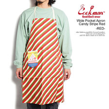 COOKMAN Wide Pocket Apron Candy Stripe Red 233-34940画像