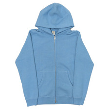 BARNS フラットシーマー 吊り編み ジップアップ スウェット パーカー ライトブルー BR-4931LTD-24画像