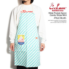 COOKMAN Wide Pocket Apron Candy Stripe Mint -PALE BLUE- 233-34939画像