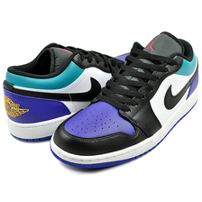 NIKE AIR JORDAN 1 LOW white/black-bright concord 553558-154画像