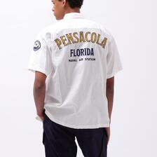 AVIREX LINEN/COTTON PENSACOLA WORK SHIRT 7834123005画像