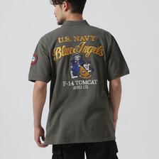 AVIREX BLUE ANGELS SHORT SLEEVE POLO SHIRT 7834136001画像