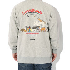 NANGA ECO Hybrid Camping Manners Wild Animals Crew Sweat NW2411-1F700画像