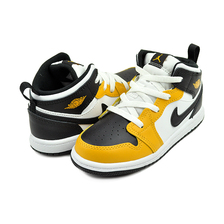 NIKE JORDAN 1 MID (TD) yellow ochre/black-white d DQ8425-701画像