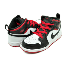 NIKE JORDAN 1 MID (TD) white/gym red-black DQ8425-106画像