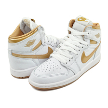 NIKE JORDAN 1 RETRO HIGH OG (PS) white/metallic gold FD2597-107画像
