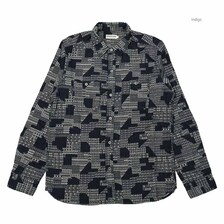 MOMOTARO JEANS INDIGO JACQUARD SHIRTS MXLS1015画像