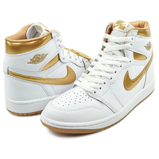 NIKE WMNS AIR JORDAN 1 RETRO HI OG white/metallic gold FD2596-107画像