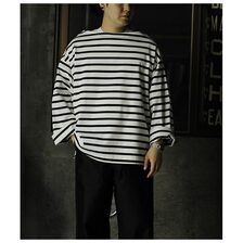 INTERIM HYPER BIG SUVIN GIZA BASQUE BORDER SHIRT IT23A137画像