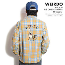 WEIRDO FUCK U - L/S CHECK SHIRTS -ORANGE- WRD-24-SS-13画像