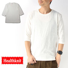 Healthknit スラブ クルーネック 七分丈 Tee 5211画像