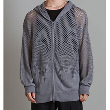 NO ID. グラデーションシアーニットZIPパーカ 854010-729K画像