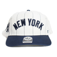 '47 Brand Yankees Double Header Pinstripe '47 HITCH White&times;Navy WCDPS17GWP画像