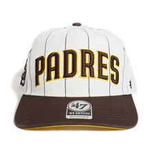 '47 Brand Padres Double Header Pinstripe '47 HITCH White×Brown WCDPS21GWP画像