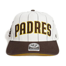 '47 Brand Padres Double Header Pinstripe '47 HITCH White&times;Brown WCDPS21GWP画像