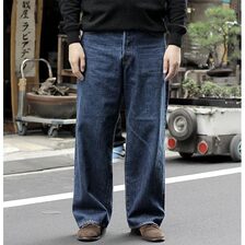 Scye Selvedge Denim Used Wash Wide Leg Jeans 5724-81517画像