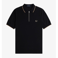 FRED PERRY Crepe Pique Zip Neck S/S Polo Shirt M7729画像