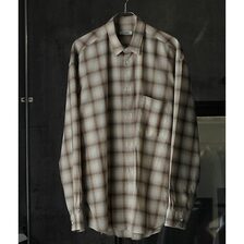 INTERIM HYPER BIG SUPIMA WOOL CHECK REGULAR COLLAR SHIRTS IT24S151-HB画像