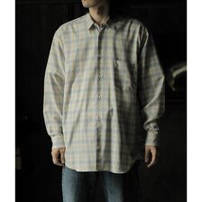 INTERIM SUPIMA WOOL CHECK REGULAR COLLAR SHIRTS IT24S151画像