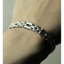 INTERIM TAXCO SILVER FLAT MEDIUM CHAIN BRACELET IT24S409画像