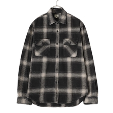 GOLD COTTON NEL CHECK WORK SHIRT DAMAGE AGED 24A-GL29196画像