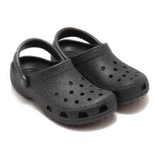 crocs Classic Glitter Clog Black Glitter 205942-0WH画像