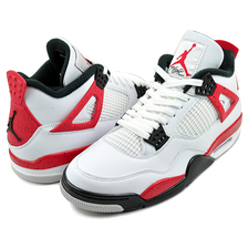 NIKE AIR JORDAN 4 RETRO RED CEMENT white/fire red-black DH6927-161画像