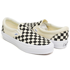 VANS PREMIUM SLIP-ON REISSUE 98 LX CHECKERBOARD BLACK / OFF WHITE VN000CSE2BO画像