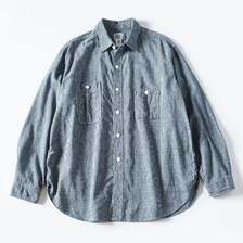 POST OVERALLS #1206-CLG No.6 Shirt : cotton/linen gingham indigo画像