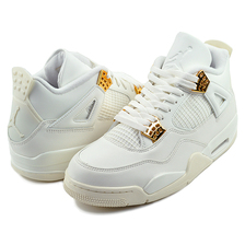 NIKE WMNS AIR JORDAN 4 RETRO sail/metallic gold-black AQ9129-170画像
