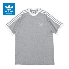 adidas 3 Stripes S/S Tee Originals MEDIUM GREY HEATHER IA4848画像
