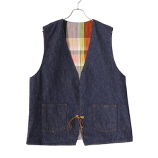 orslow HIPPIE'S REVERSIBLE DENIM VEST 01-9029-81画像