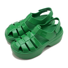 crocs Stomp Fisherman High Shine Sandal Green-Ivy 210057-3WH画像