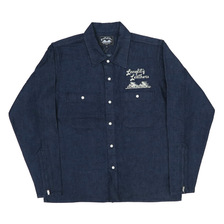 Langlitz Leathers デニム 8oz 長袖 ワーク シャツ 刺繍 LLS-002 EMBROIDERY画像