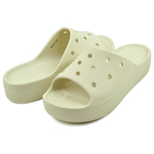 crocs CLASSIC PLATFORM SLIDE BONE 208180-2Y2画像